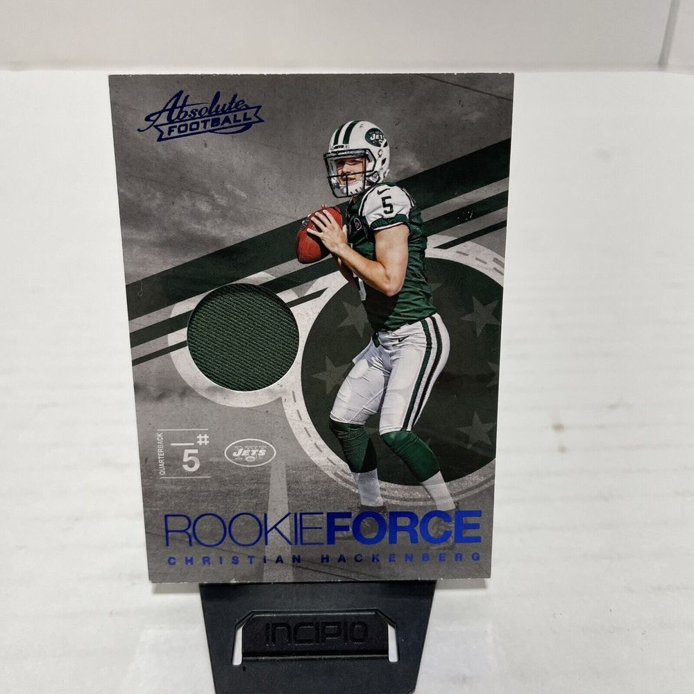 Christian Hackenberg Rookie Patch Card, #7 2016 Panini Absolute Patch NY Jets